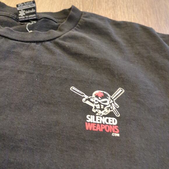 VTG Silenced Weapons Pirate Gun Adult XL Shirt Skulls Biker Choppers Warfare Y2K - Picture 4 of 8